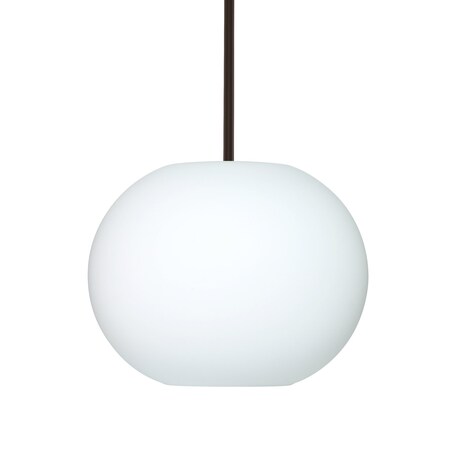 Besa Lighting Jordo Stem Pendant, Opal Matte, Bronze Finish, 1x150W Incandescent 1TT-477507-BR